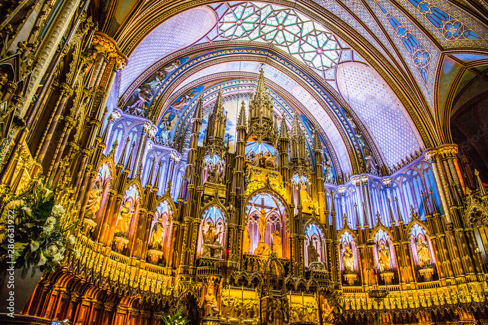 Notre Dame Cathedral in Montreal in Canada