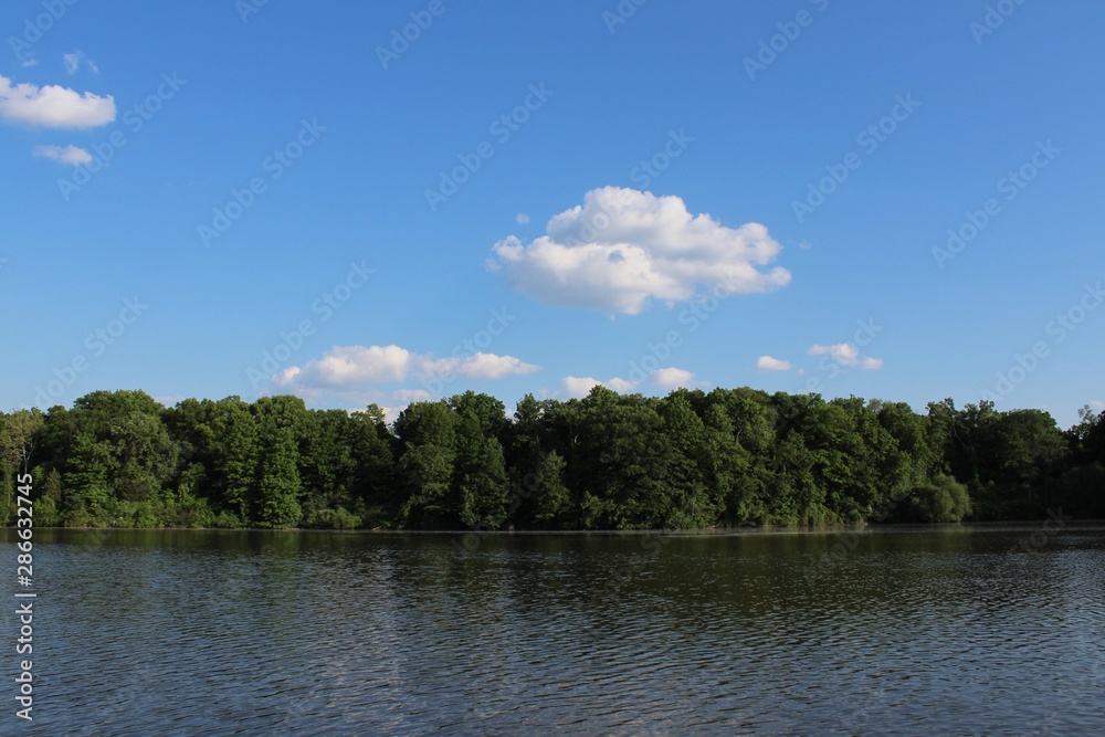 landscape with river and clouds