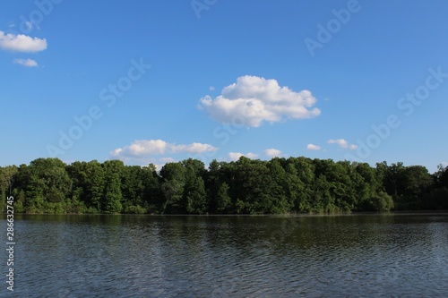 landscape with river and clouds