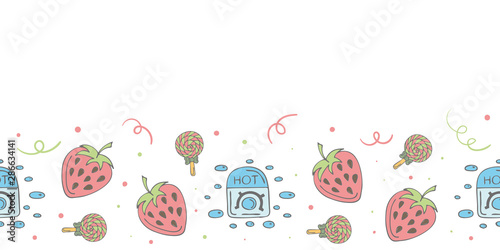 Banner template with doodle elements.