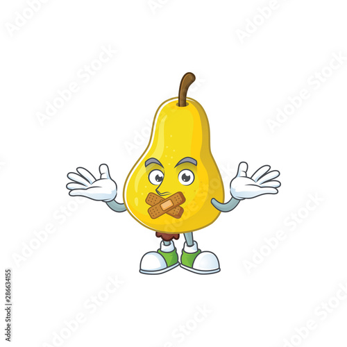 Silent fresh pear on the cartoon character