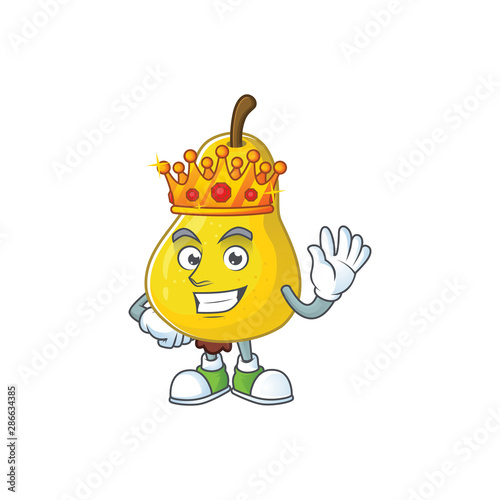 King fresh pear on the cartoon character