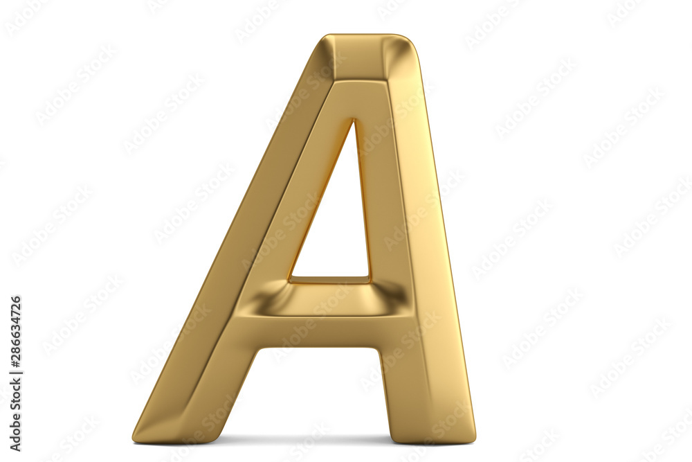 Golden 3D alphabet isolated on white background. 3D illustration. Golden 3D alphabet isolated on white background. 3D illustration.