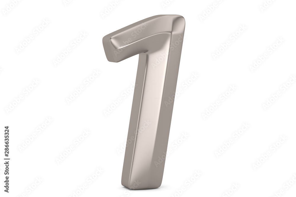 Steel 3D numeral isolated on white background. 3D illustration. Steel 3D numeral isolated on white background. 3D illustration.