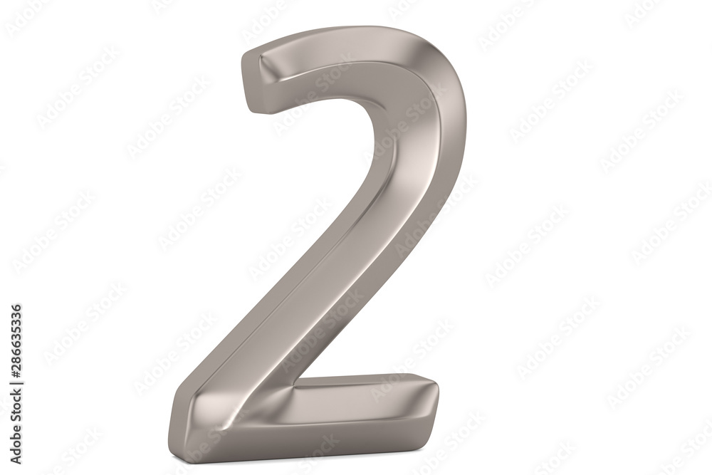 Steel 3D numeral isolated on white background. 3D illustration. Steel 3D numeral isolated on white background. 3D illustration.