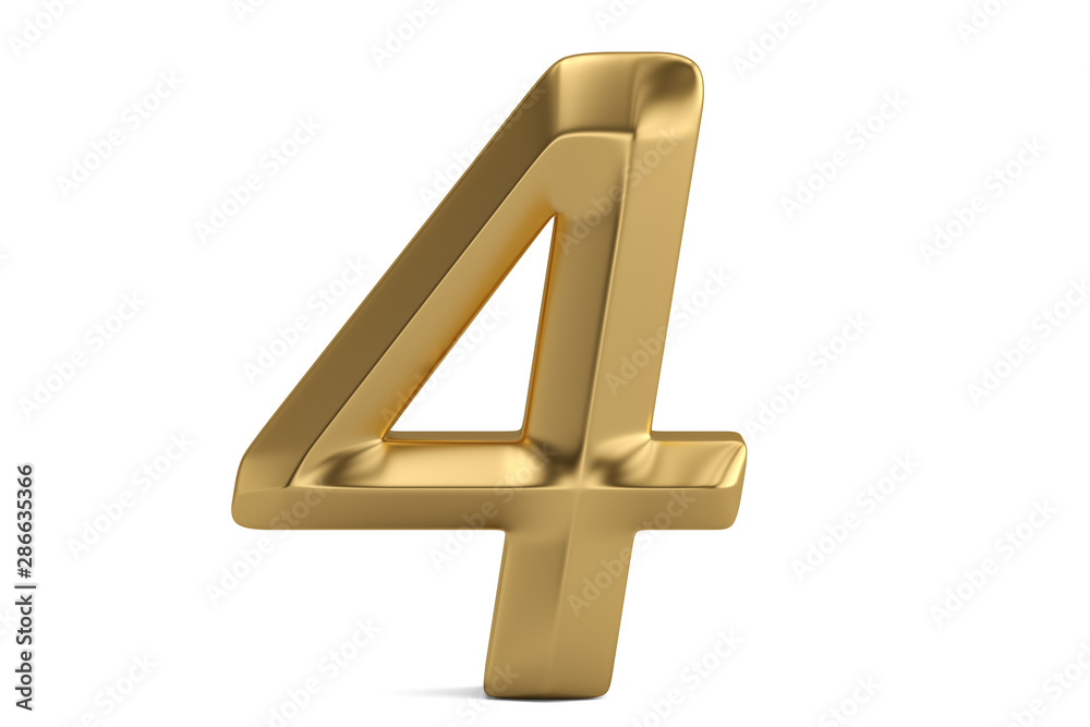 Golden 3D numeral isolated on white background. 3D illustration. Golden 3D numeral isolated on white background. 3D illustration.
