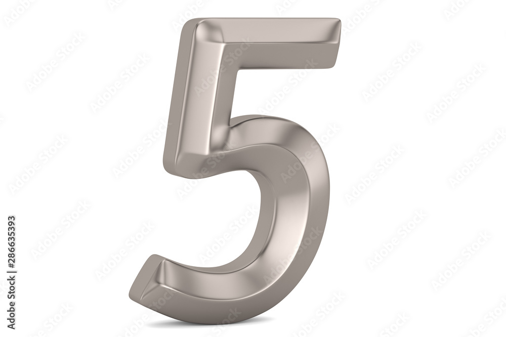 Steel 3D numeral isolated on white background. 3D illustration. Steel 3D numeral isolated on white background. 3D illustration.