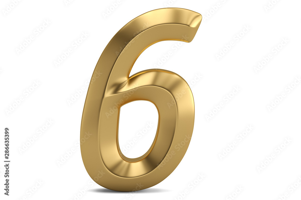 Golden 3D numeral isolated on white background. 3D illustration. Golden 3D numeral isolated on white background. 3D illustration.