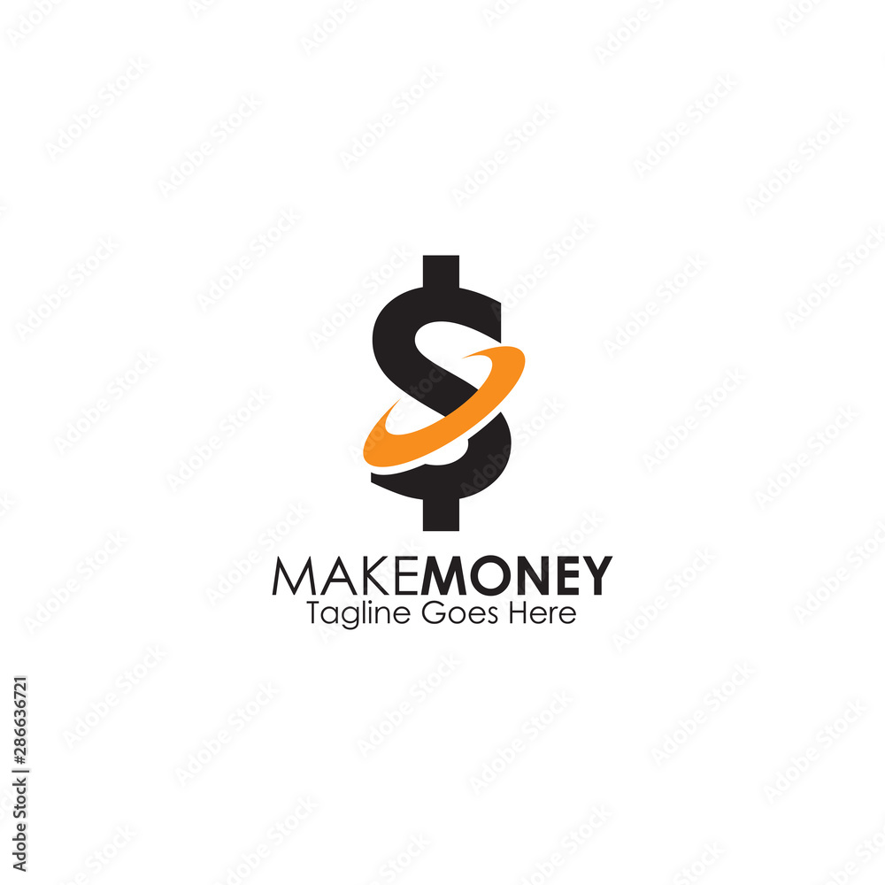 Obraz premium Dollar accounting logo design vector template