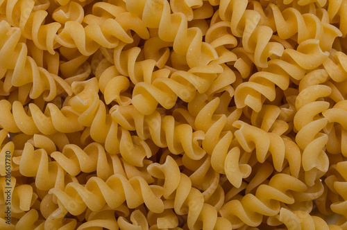 Stack of the dried fusilli 
