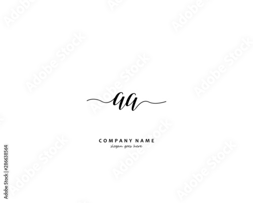 AA Initial handwriting logo vector	