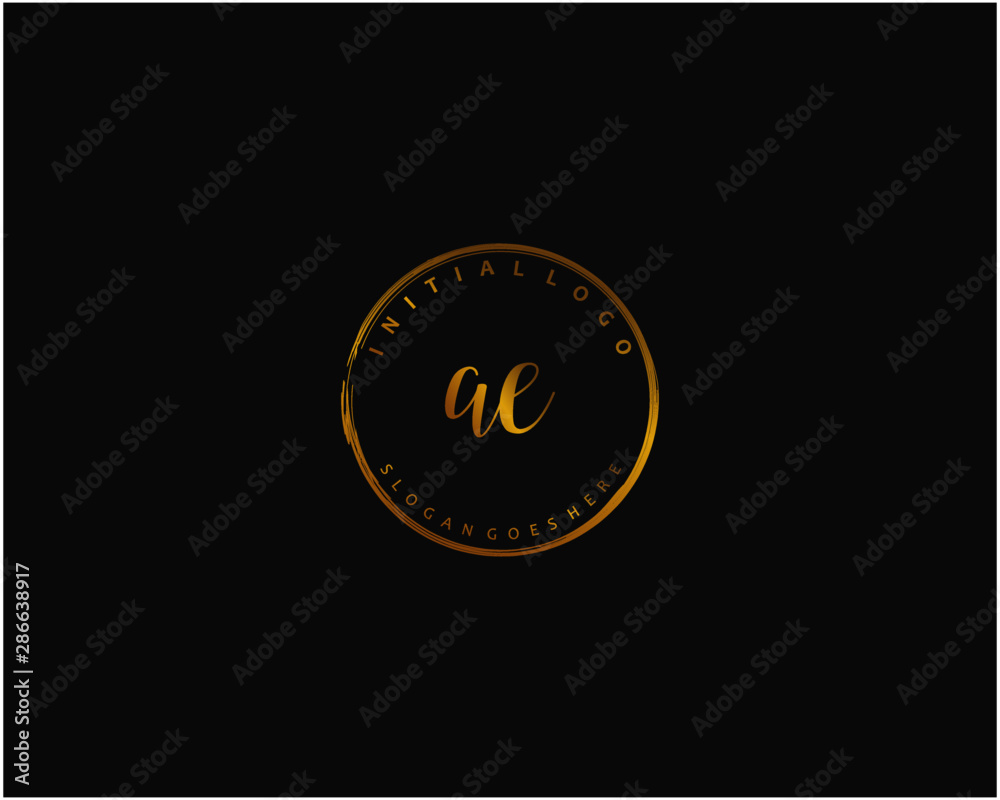 Naklejka premium AE Initial handwriting logo vector 