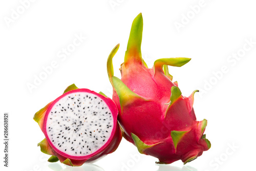 Dragon fruit, pitaya isolated on white