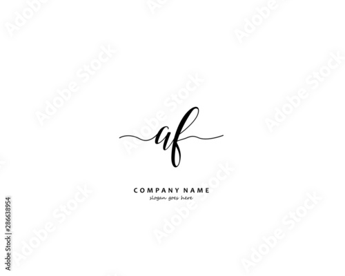 AF Initial handwriting logo vector	