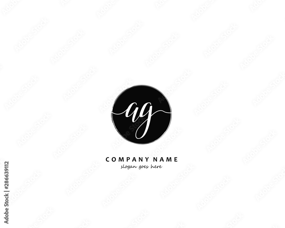 AG Initial handwriting logo vector AG Initial handwriting logo vector