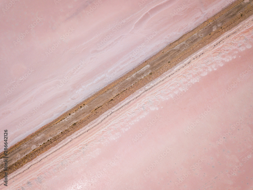 Fototapeta premium Lake Bumbunga Aerial, Pink Lake, Lochiel, South Australia, Australia - 2