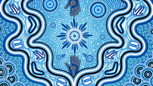 Illustration based on aboriginal style of background.