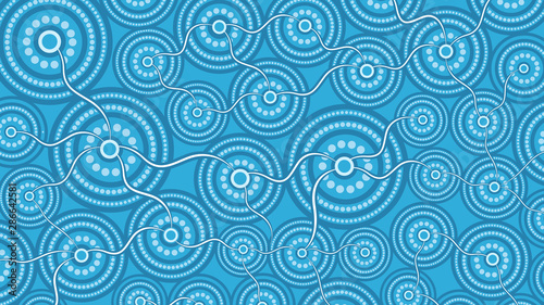 Illustration based on aboriginal style of seamless pattern background.