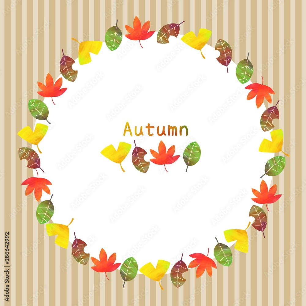 秋のフレーム 丸枠 もみじ 紅葉 水彩風 縦縞 Stock イラスト Adobe Stock 秋のフレーム 丸枠 もみじ 紅葉 水彩風 縦縞 Stock イラスト Adobe Stock