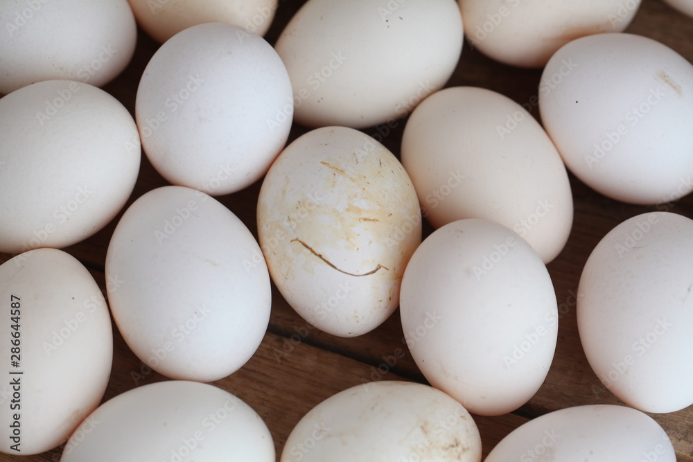 Fresh farm chicken eggs on the counter. Fresh farm chicken eggs on the counter.