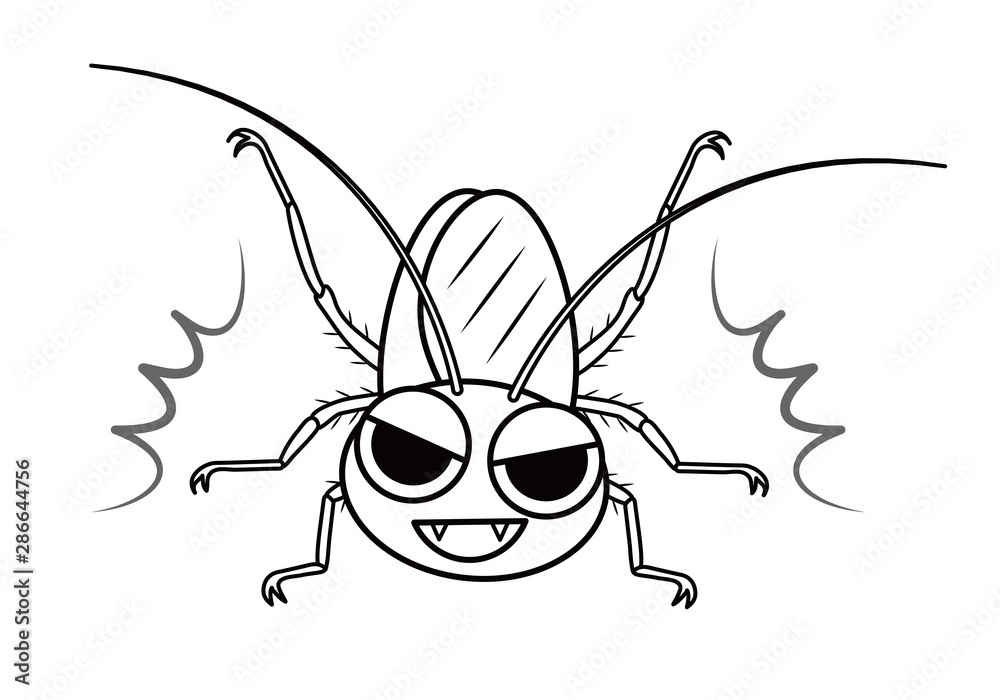 ゴキブリ キャラクター ぬりえ イラスト クリップアート Stock Illustration Adobe Stock