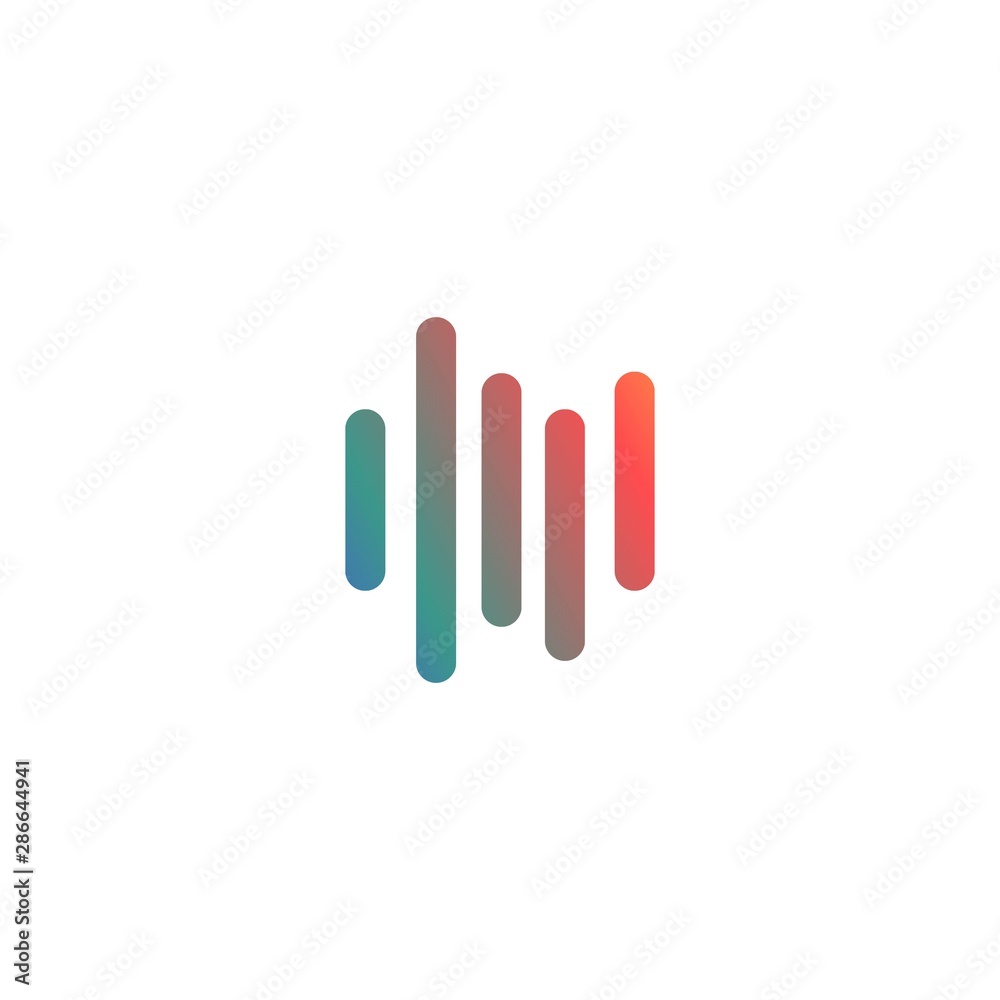 Sound waves logo vector illustration design template