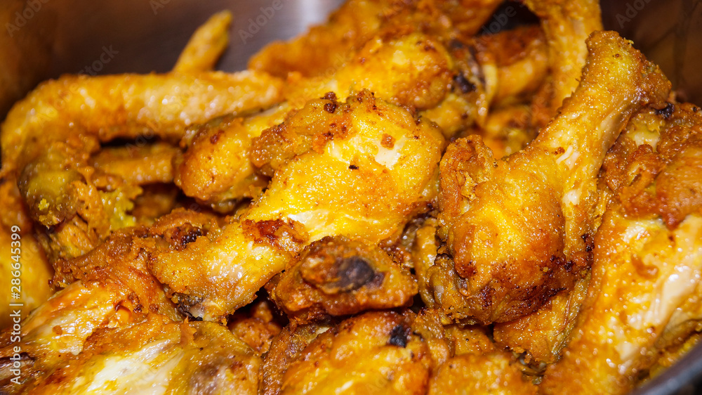 Fried chicken wings. Selected focus. Close up. Fried chicken wings. Selected focus. Close up.