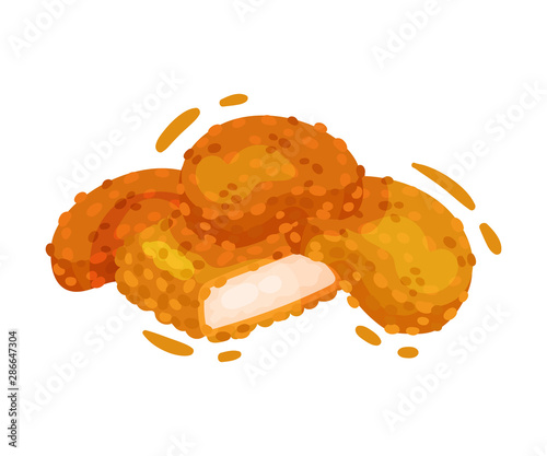 Chicken nuggets. Vector illustration on a white background.