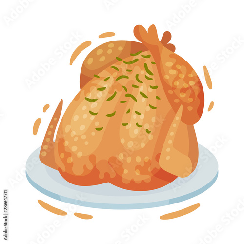 Fried chicken. Vector illustration on a white background.