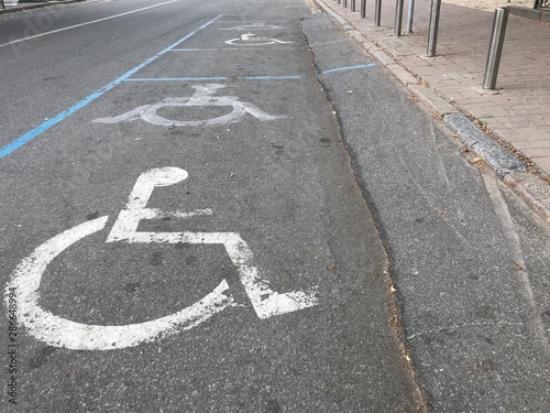 disabled parking spot near supermarket