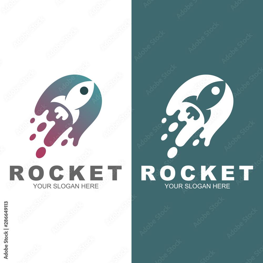 rocket advance technology launching vector logo design, plane icon, delivery express rocket advance technology launching vector logo design, plane icon, delivery express