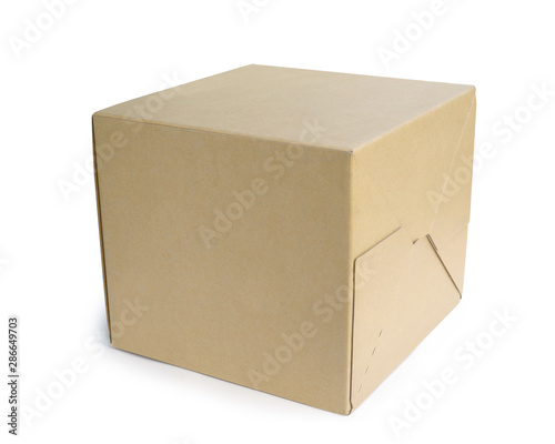 Brown paper box isolated on white background. This has clipping path.  © Sanit