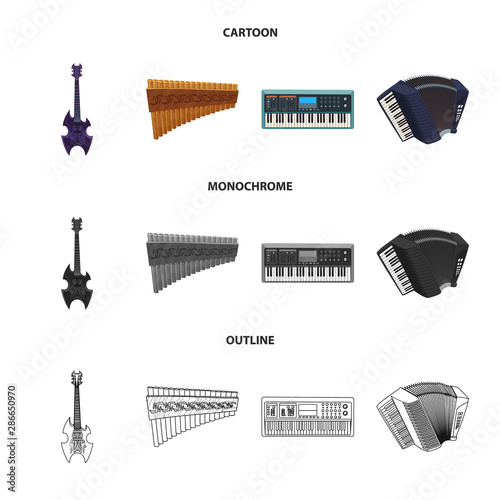 Vector design of music and tune logo. Collection of music and tool stock symbol for web.
