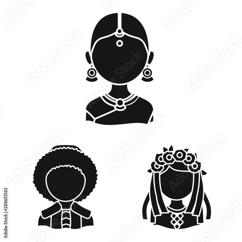 Vector illustration of person and culture symbol. Collection of person and race stock vector illustration.
