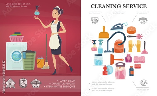Cartoon Cleaning Service Concept