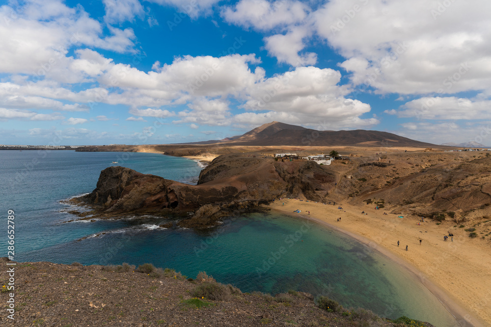 Papagayo beach, on a beautiful island of Lanzarote, Canary Islands, Spain.