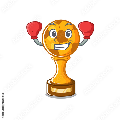 Boxing soccer trophy isolated with the cartoon
