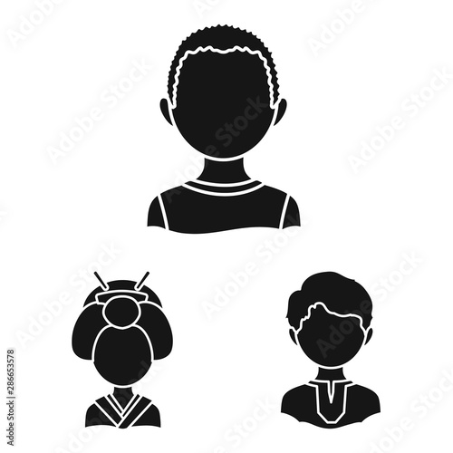 Vector design of person and culture icon. Collection of person and race stock vector illustration.