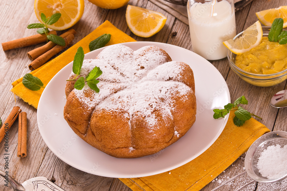 Cake with lemon cream filling. Cake with lemon cream filling.
