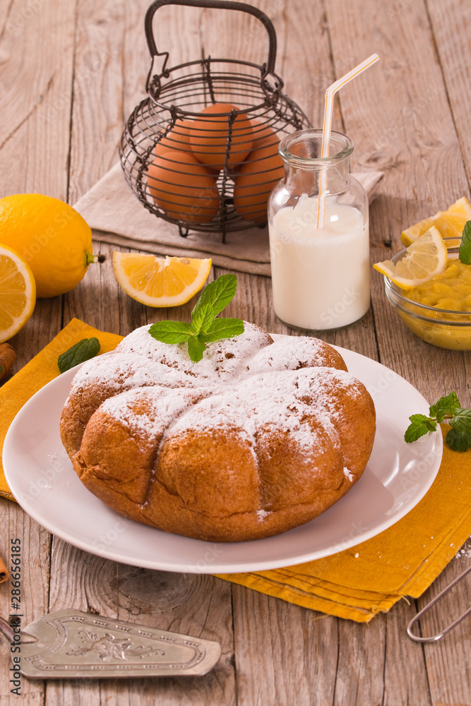 Cake with lemon cream filling. Cake with lemon cream filling.