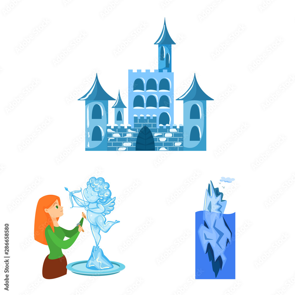 Vector design of frost and water icon. Set of frost and wet stock vector illustration.