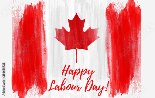 Canada Happy Labour day brushed flag