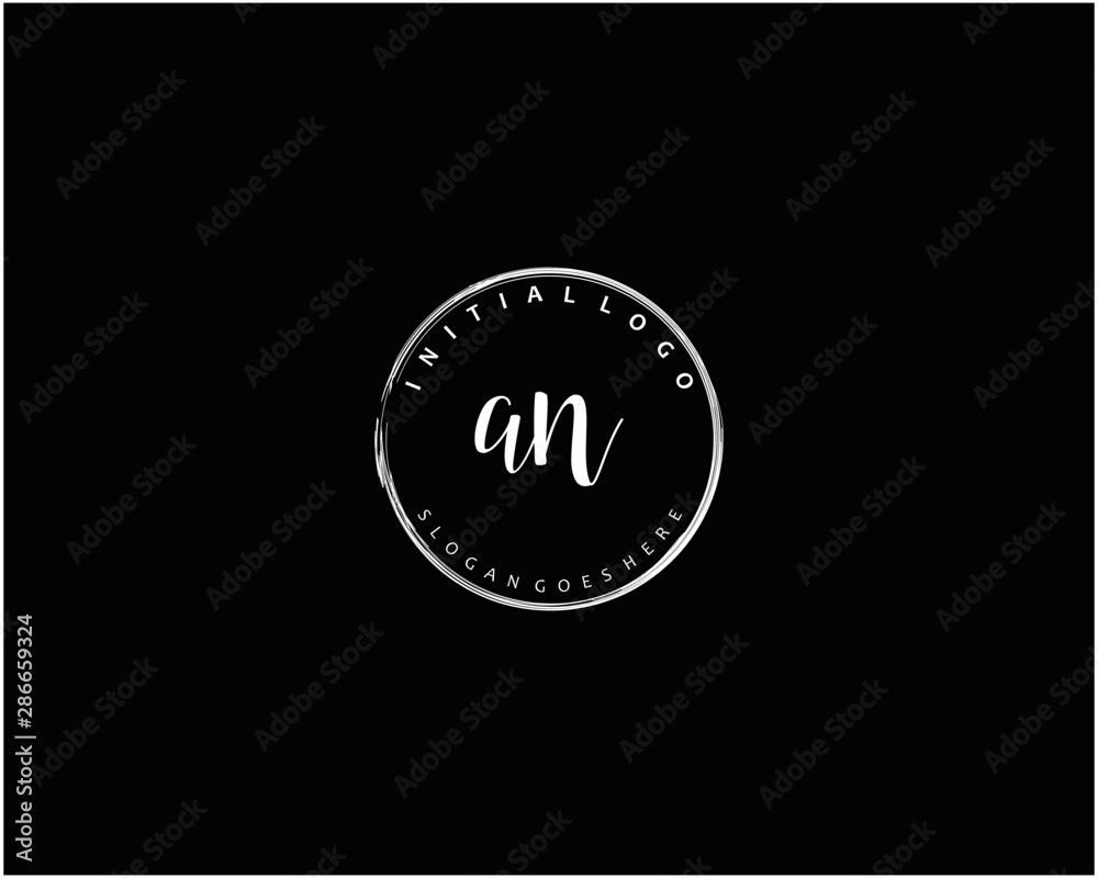 Fototapeta premium AN Initial handwriting logo vector