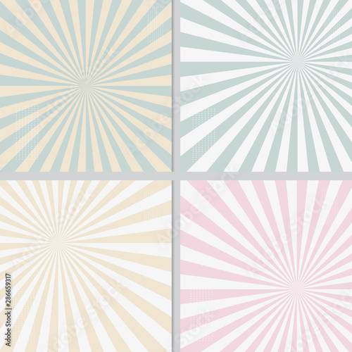 pastel retro sunshine polar coordinate background social media banner eps10 vectors illustration