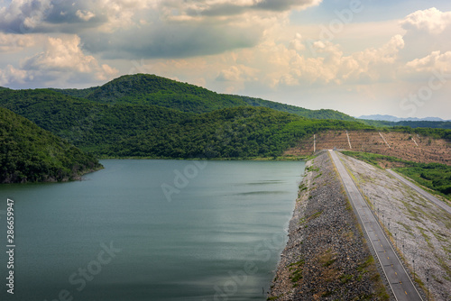  The concrete dam is a multi-purpose hydroelectric dam in Thailand photo