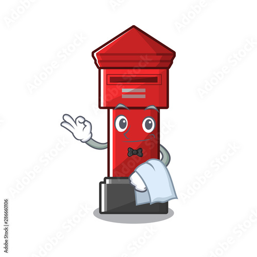 Waiter pillar box isolated in the mascot