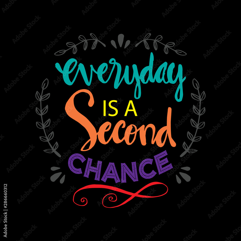 Everyday is a second chance. Motivational quote. Everyday is a second chance. Motivational quote.