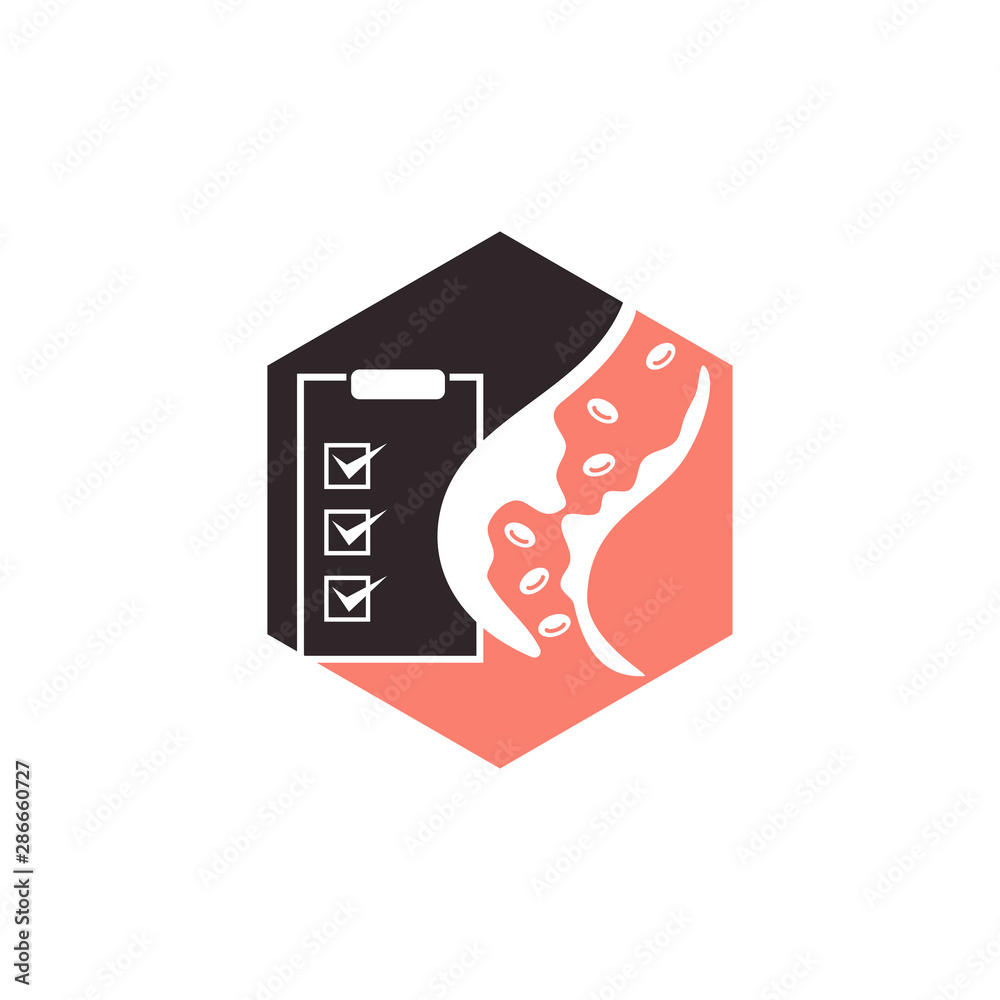 Cholesterol in artery health risk vector design Illustration