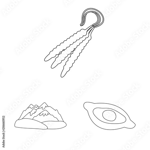 Vector illustration of traditions and national icon. Set of traditions and sightseeing vector icon for stock.