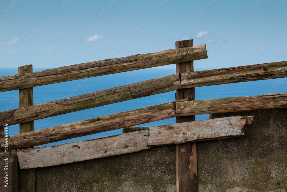 Wooden fence and Atlantic ocean
